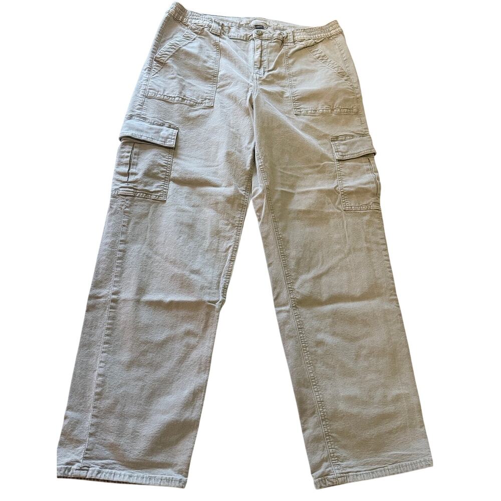 American Eagle Women's Utility Cargo Pants Cotton Blend Sz 14 Light Olive Green